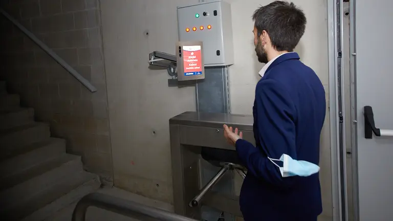 Sistema de acceso por reconocimiento facial al estadio de El Sadar. IÑIGO ALZUGARAY