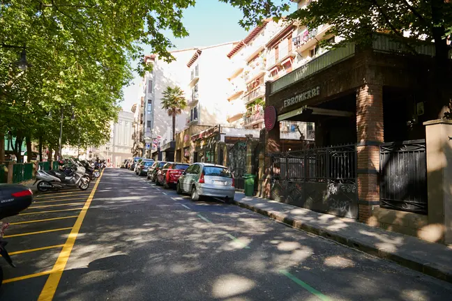 Cuesta de Labrit de Pamplona, donde tradicionalmente se han instalado carpas en San Fermín. PABLO LASAOSA