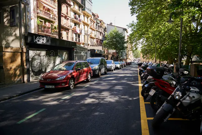 Cuesta de Labrit de Pamplona, donde tradicionalmente se han instalado carpas en San Fermín. PABLO LASAOSA
