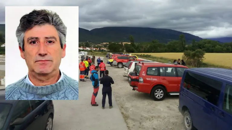 Una imagen de la persona desparecida, José Javier Guembe, sobre una búsqueda anterior de los bomberos de Navarra. ARCHIVO
