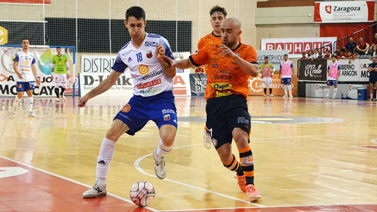 Partido AD Sala Zaragoza - Ribera Navarra de fútbol sala. Pedro Luis Serrano LNFS.