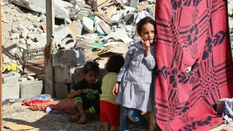 Imagen de archivo de unos niños palestinos