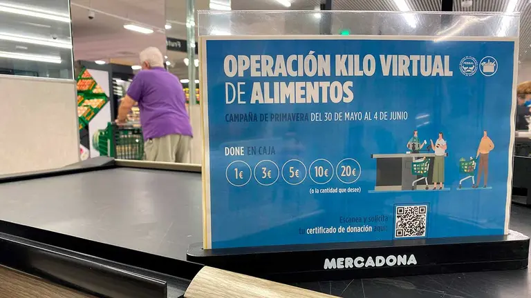 Mercadona convertirá en alimentos todo el dinero recaudado en el operación kilo de primavera a los diferentes bancos de alimentos. CEDIDA