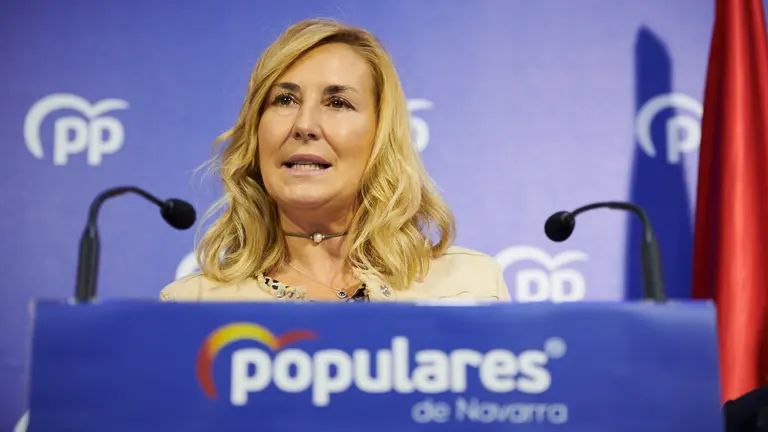 Rueda de prensa de la presidenta del PPN, Ana Beltrán, para valorar asuntos de actualidad de la Comunidad foral y abordar diversas cuestiones de ámbito nacional. PABLO LASAOSA