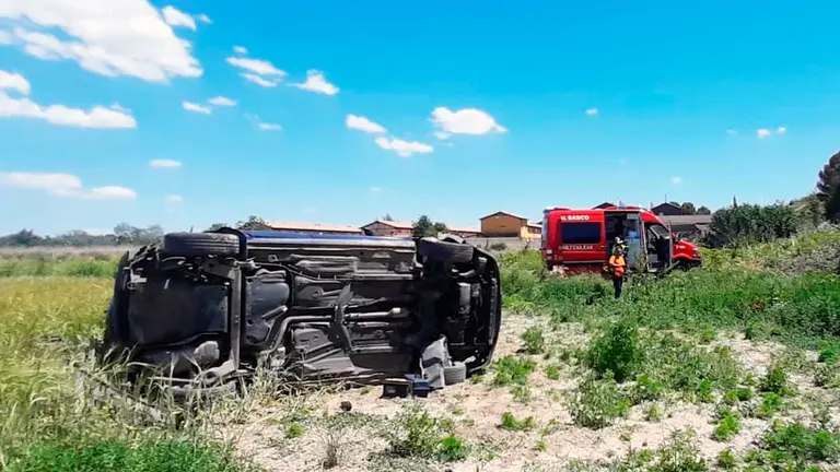 Accidente atendido por Bomberos de Navarra. Cedida.
