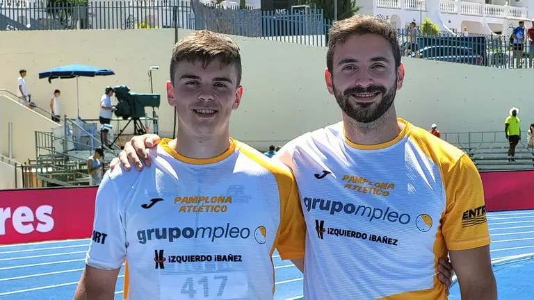 Los hermanos Quijera, Manuel y Nicolás, campeón y subcampeón de España de lanzamiento de Jabalina en el campeonato disputado en Nerja )Málaga) PAMPLONA ATLÉTICO /Twitter