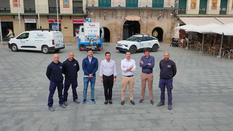 Tudela presenta la empresa elegida para encargarse del alumbrado público los próximos 15 años. AYUNTAMIENTO DE TUDELA