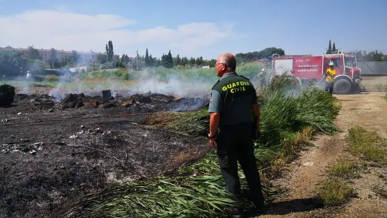 El primero de los incendios se ha desatado en Corella. GUARDIA CIVIL