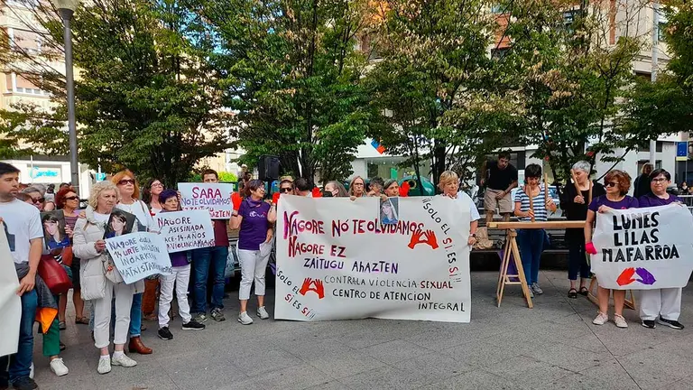 Concentración en recuerdo de Nagore Lafagge, la joven asesinada en los Sanfermines de 2008. EUROPA PRESS