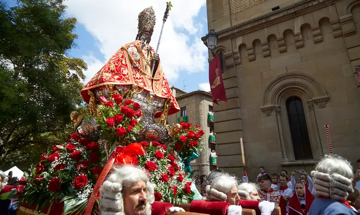 Procesión de San Fermín 2022 por las calles de Pamplona. IÑIGO ALZUGARAY