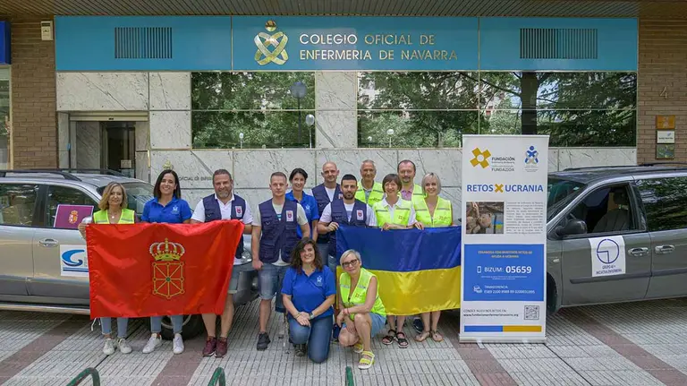 Expedición a Ucrania de la misión ''Regreso a casa'' con los dos heridos de la guerra. COLEGIO DE ENFERMERÍA DE NAVARRA