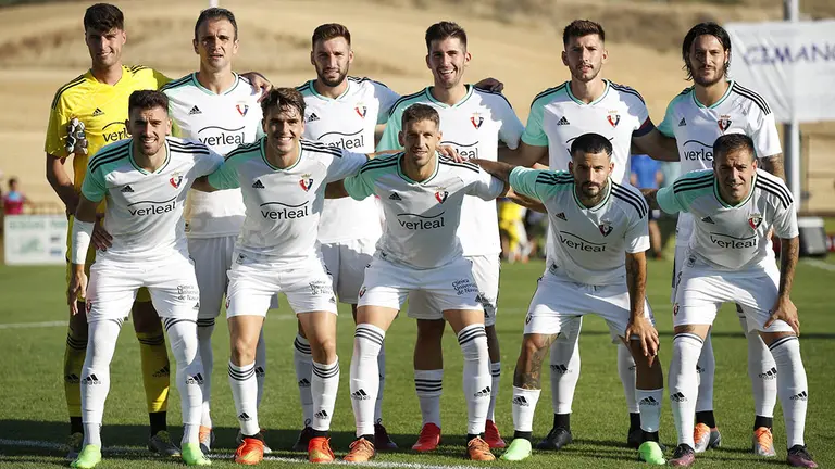 Once inicial de Osasuna frente al Huesca en el partido amistoso de pretemporada disputado en Mendigorría. CA OSASUNA