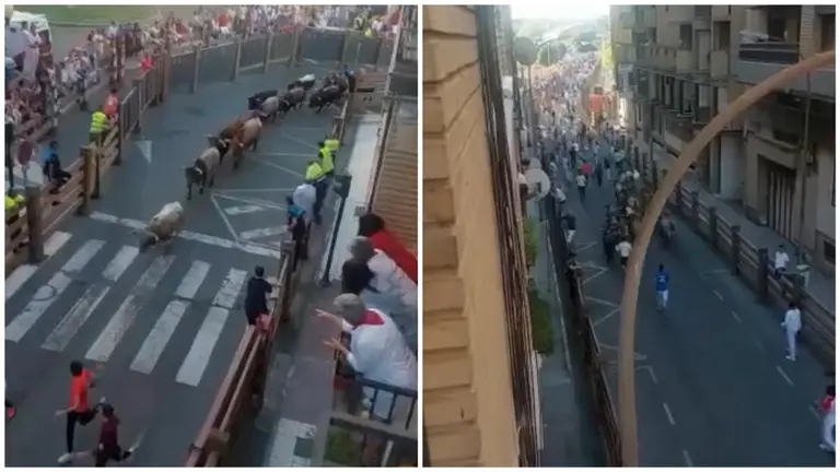Un hombre de 74 años ha resultado herido grave en el segundo encierro de fiestas de Tudela de 2022.
