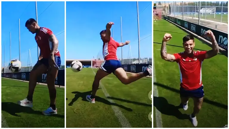 El impresionante gol de rabona del Chimy Ávila en Tajonar. NAVARRA.COM