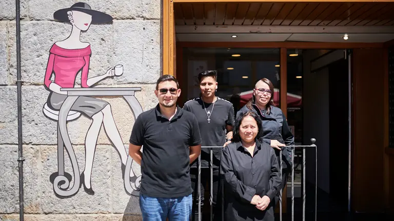 La Crepa, cafetería de dulces mexicanos, en la Plaza del Consejo de Pamplona. PABLO LASAOSA