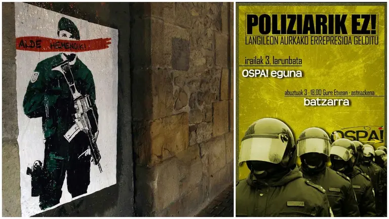 Cartel del Ospa Eguna 2022, junto a una imagen de Alsasua. ARCHIVO