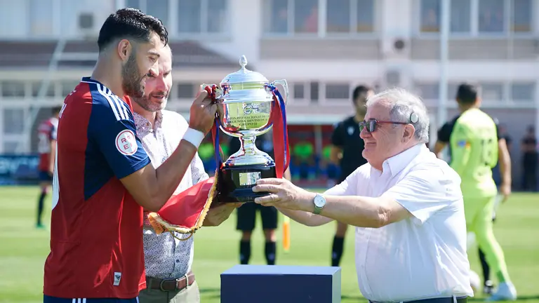 Osasuna Promesas se enfrenta ante el Atlético Baleares en Tajonar durante la primera jornada de la temporada 22-23. PABLO LASAOSA