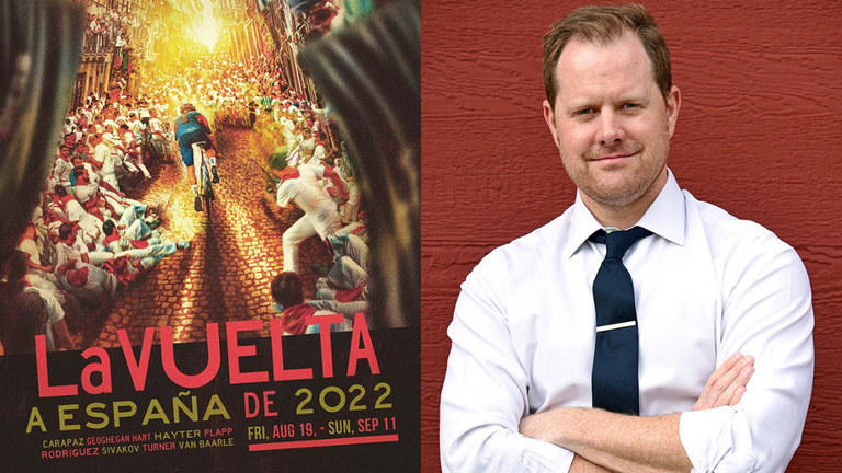 Cartel de La Vuelta 2022 y Neil Jamieson. CEDIDA