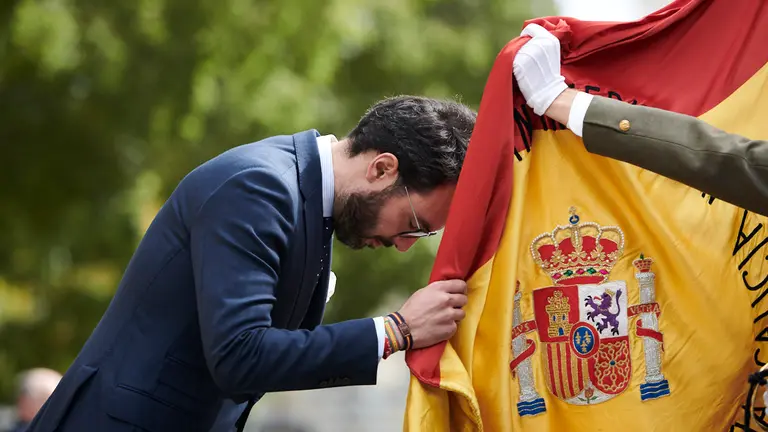 Acto de Jura de Bandera 2022 para personal civil en Pamplona presidido por el jefe de Estado Mayor del Ejército de Tierra. PABLO LASAOSA