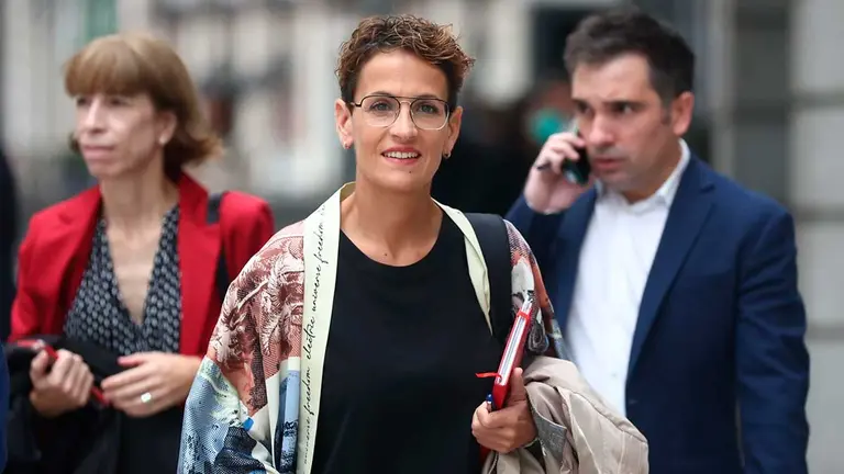 La presidenta del Gobierno de Navarra, María Chivite, a su llegada al Congreso de los Diputados. EDUARDO PARRA / EUROPA PRESS