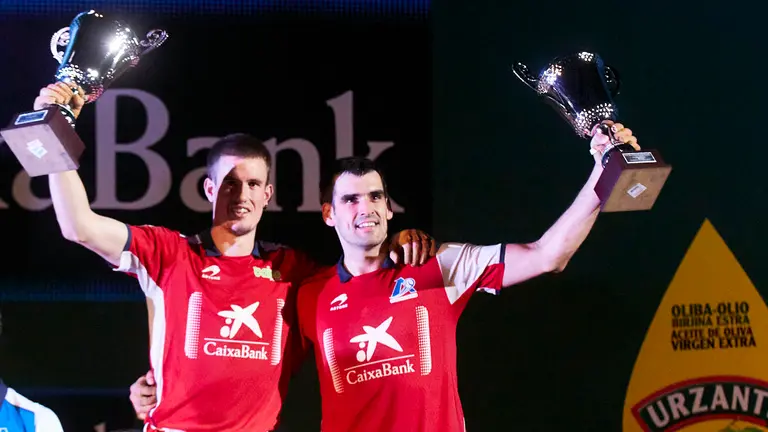 Final del Masters Caixabank de parejas de pelota mano entre Ezkurdia-Mariezkurrena II y Altuna III-Imaz celebrado en el Navarra Arena de Pamplona. IÑIGO ALZUGARAY