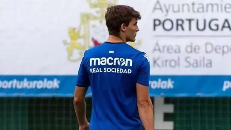 Unai Arruabarrena, en un partido con la Real Sociedad. REAL SOCIEDAD