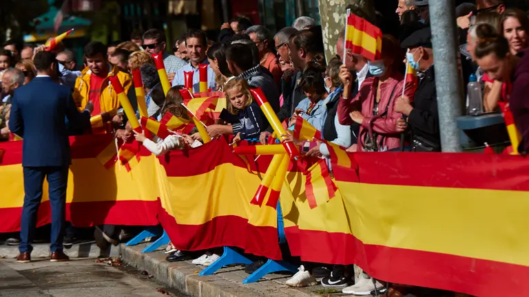 La Guardia Civil de Navarra celebra el día de su patrona, la Virgen del Pilar, en la Avenida de Galicia de Pamplona. IÑIGO ALZUGARAY