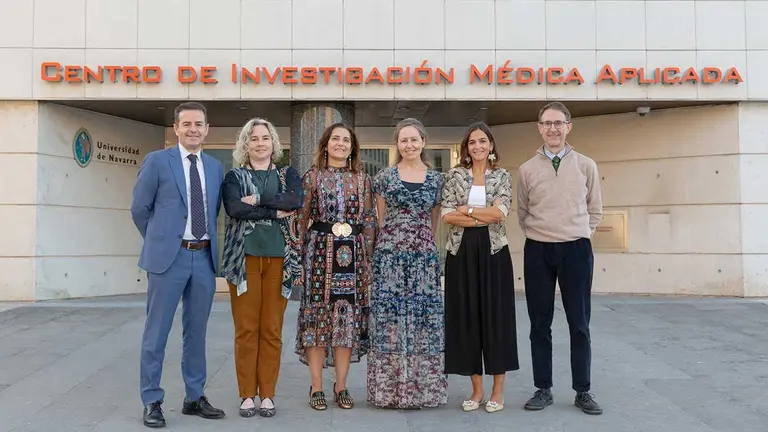 De izquierda a derecha:  Juan José Gavira, Arantxa Gonzalez Miqueo, Marta Santisteban, Susana Ravassa, Begoña López y José Manuel Aramendía; investigadores del Cima y de la Clínica Universidad de Navarra. CLINICA UNIVERSIDAD DE NAVARRA