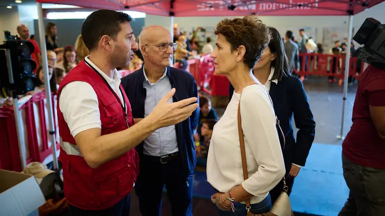 La presidenta de Navarra, María Chivite, asiste en Baluarte a la jornada '¡Biciactívate!', organizada por el Gobierno de Navarra con el objetivo de fomentar una movilidad más sostenible, inclusiva y saludable. PABLO LASAOSA