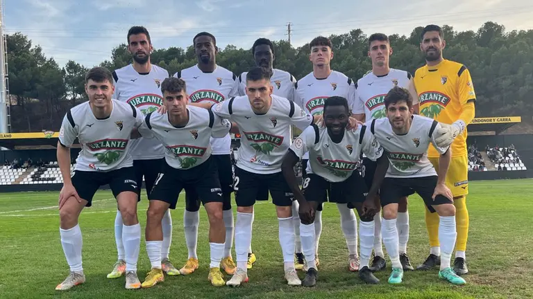 Equipo titular del CD Tudelano ante el San Juan en el Ciudad de Tudela. @cdtudelano
