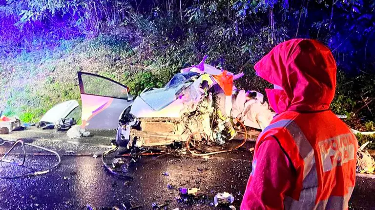 Dos personas han resultado heridas en un accidente de tráfico ocurrido en la N-121-A a la altura de Yanci. POLICÍA FORAL