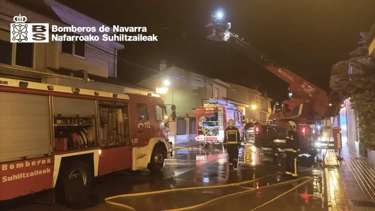 Incendio en una chimenea en Cintruénigo. SERVICIO DE BOMBEROS