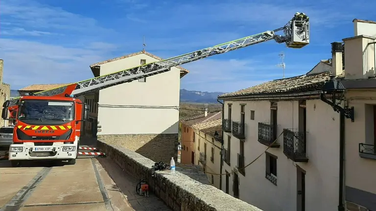 Incendio de una chimenea en una vivienda de Cáseda. CEDIDA