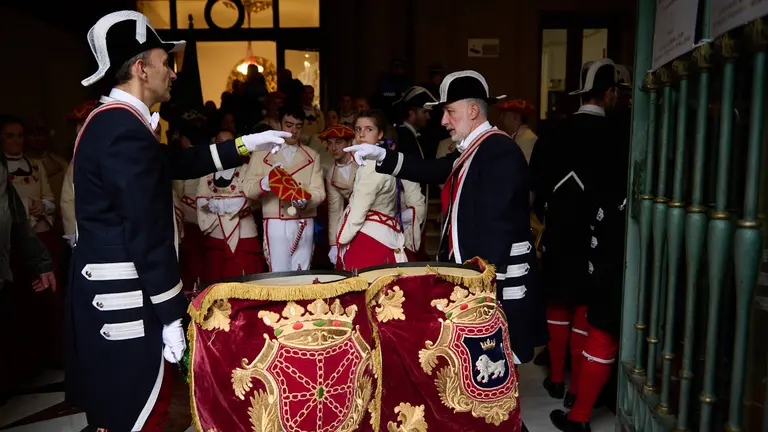 La Corporación Municipal del Ayuntamiento de Pamplona celebra el día de San Saturnino 2022. PABLO LASAOSA