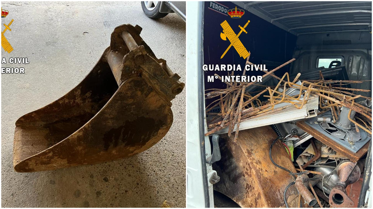 Material sustraído en las obras del AVE en Marcilla. GUARDIA CIVIL.
