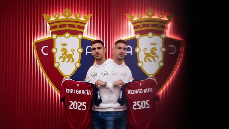 El jugador de Osasuna Unai García renueva con Osasuna hasta la temporada 2025. PABLO LASAOSA