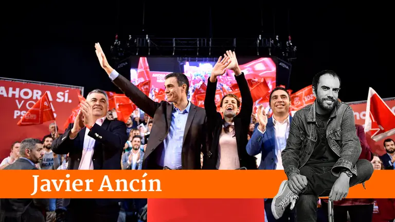 Pedro Sánchez en un mitin del PSOE en Pamplona. PABLO LASAOSA