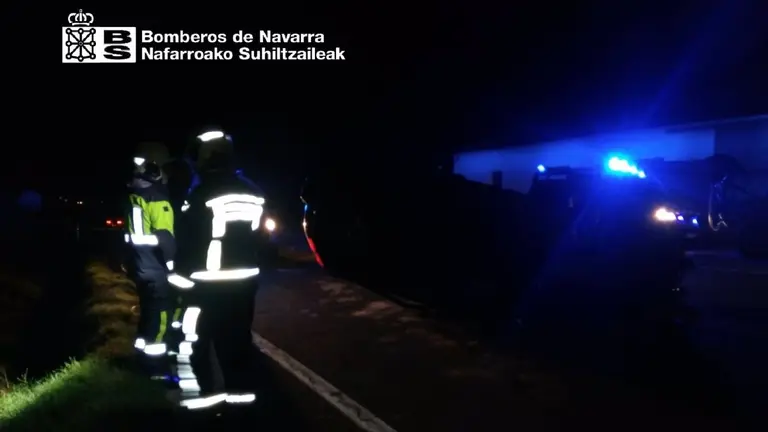 La persona herida ha tenido que ser liberada por los bomberos. BOMBEROS DE NAVARRA