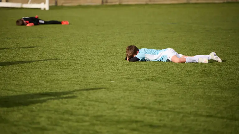 Puente la Reina se enfrenta a Príncipe de Viana en dieciseisavos de final del torneo interescolar 2022. PABLO LASAOSA