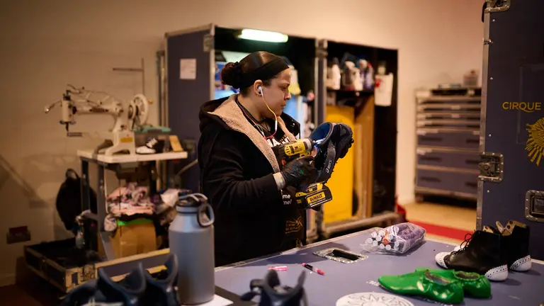 Entrenamiento del espectáculo 'Crystal', de Cirque du Soleil. PABLO LASAOSA
