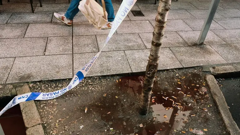 Zona acordonada donde han hallado a un joven de 31 años herido tras ser apuñalado durante una pelea. - César Arxina - Europa Press