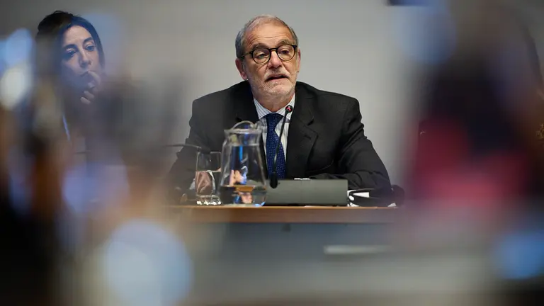 Comparecencia para que el presidente de la Cámara de Comptos, Ignacio Cabeza, explique los resultados del informe sobre fundación navarra para la gestión de servicios sociales públicos, Gizain. PABLO LASAOSA