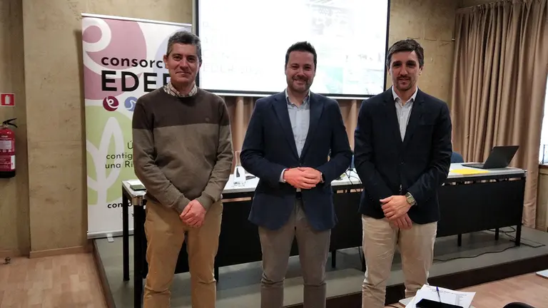 Alejandro Toquero (Presidente de Consorcio EDER), Eusebio Sáez (Presidente de la Comisión Ejecutiva de Consorcio EDER) y Sergio Villava  (Gerente de Consorcio EDER). CONSORCIO EDER