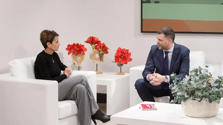 María Chivite mantiene un encuentro con Javier García, nuevo presidente del PP de Navarra. GOBIERNO DE NAVARRA