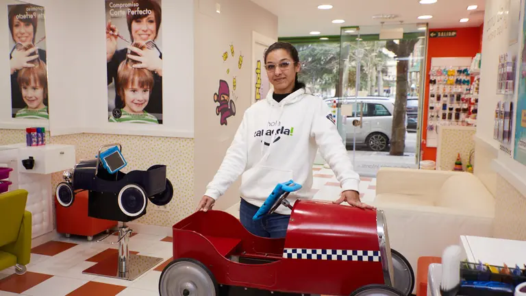 Peluquería infantil Fashionkids, en la calle Sangüesa número 12 de Pamplona. IÑIGO ALZUGARAY