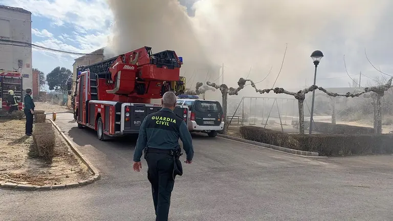 Herida leve una mujer de 69 años en un incendio en una vivienda de Cortes. GUARDIA CIVIL