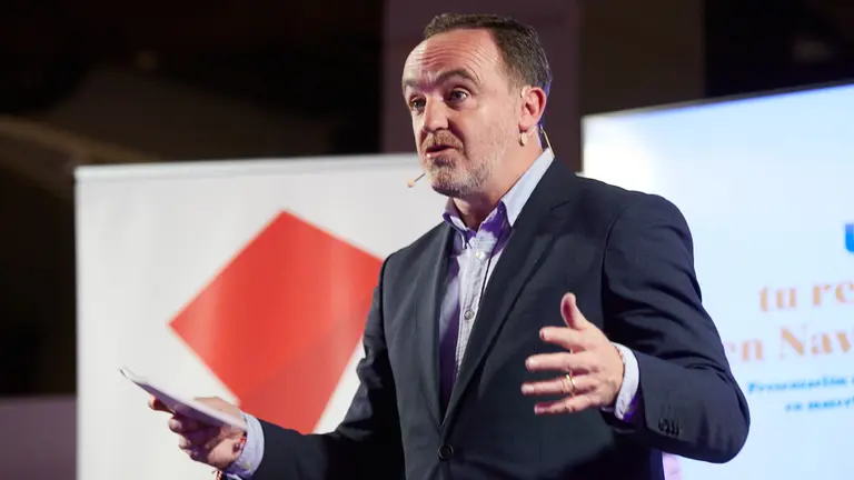 Acto 'UPN, tu reflejo en Navarra', con motivo de la celebración del Día Internacional de la Mujer y para dar a conocer las propuestas del partido en materia de igualdad, con la presencia de Javier Esparza y Cristina Ibarrola. IÑIGO ALZUGARAY