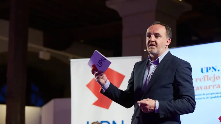 Acto 'UPN, tu reflejo en Navarra', con motivo de la celebración del Día Internacional de la Mujer y para dar a conocer las propuestas del partido en materia de igualdad, con la presencia de Javier Esparza y Cristina Ibarrola. IÑIGO ALZUGARAY