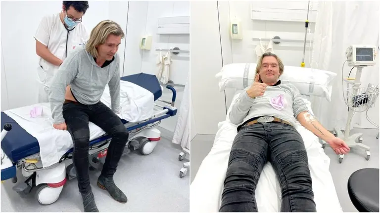 El cantante Nick Workman tuvo que ser explorado en el Hospital Universitario de Pamplona después de sufrir un accidente el el Teatro Gayarre de la ciudad. FOTO: MOON WORLD