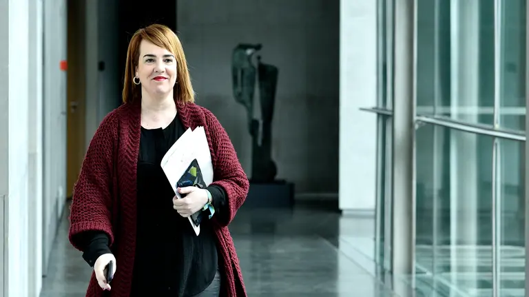 Ainhoa Aznárez, presidenta del Parlamento de Navarra. PABLO LASAOSA